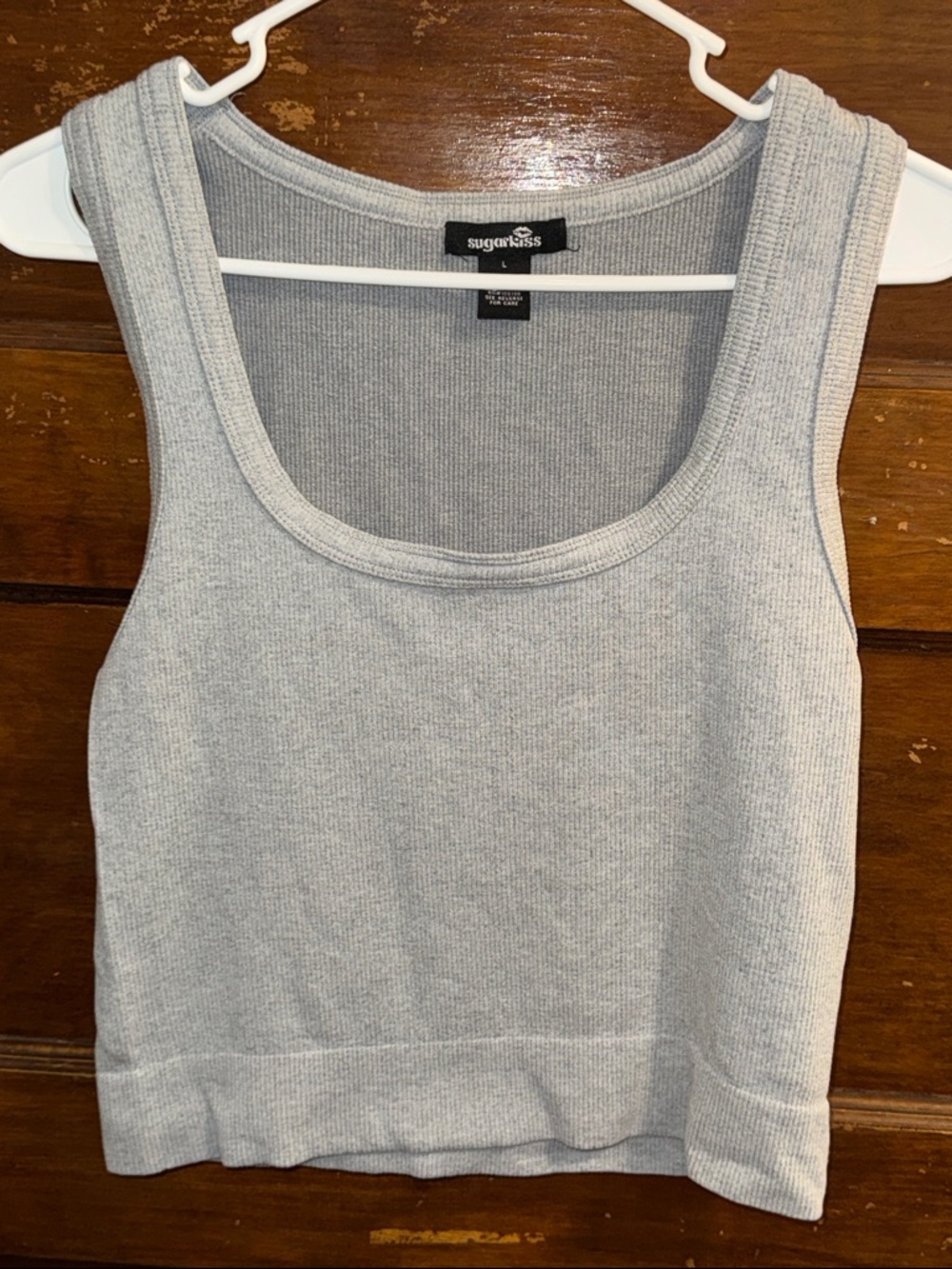 Light Gray Ribbed Tank Top